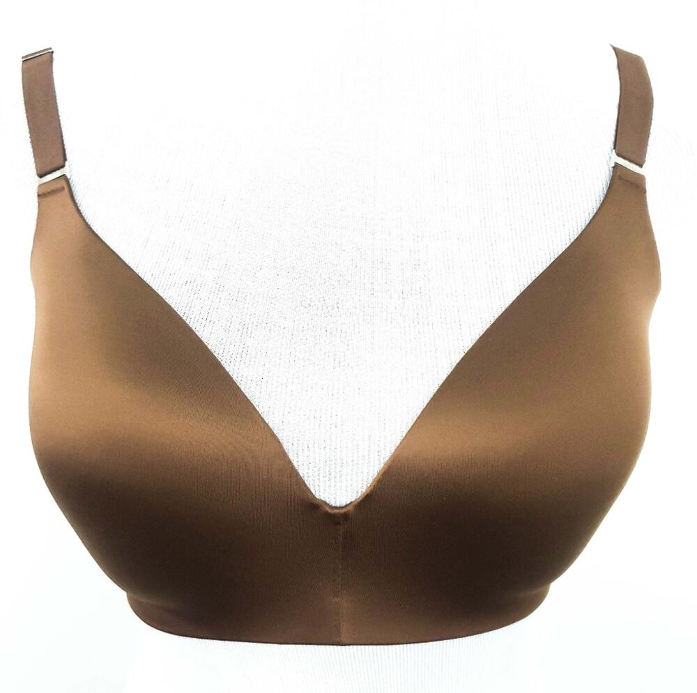 Soma 34DD Vanishing Back Wirefree Bra Brown Excellent Condition Satin